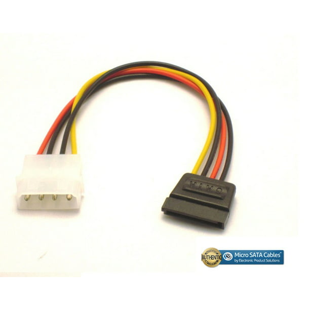 5x Pack IDE/Molex 4-Pin Male to Serial SATA 15-Pin Female Y-Power Cable